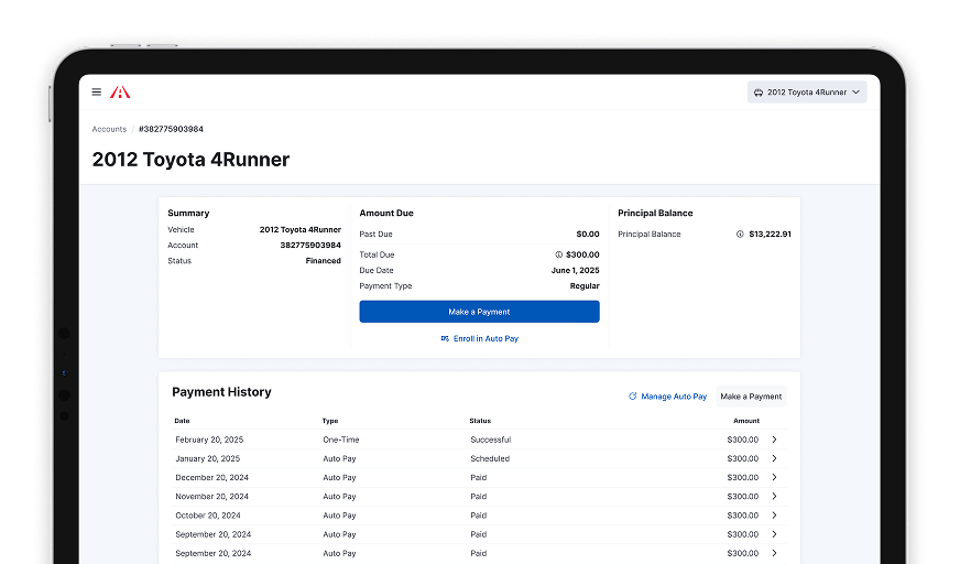Enterprise Payments Platform interface on iPad